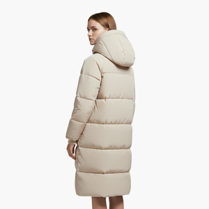 Long Hooded Puffer Coat Stand Collar