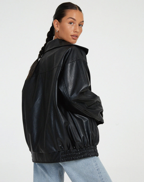 Casual Oversized Zip Front Jacket