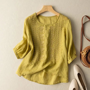Women's Lightweight Embroidered Summer Blouse