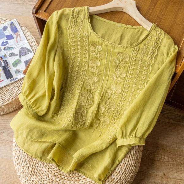 Women's Lightweight Embroidered Summer Blouse