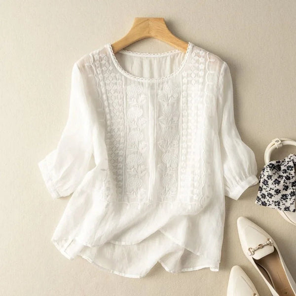 Women's Lightweight Embroidered Summer Blouse