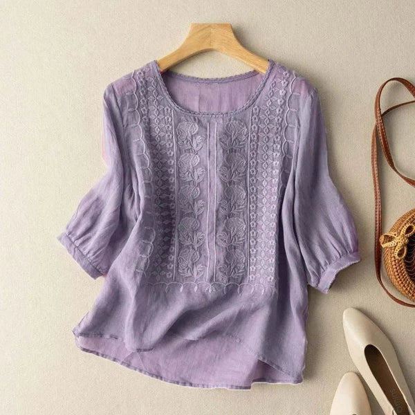 Women's Lightweight Embroidered Summer Blouse