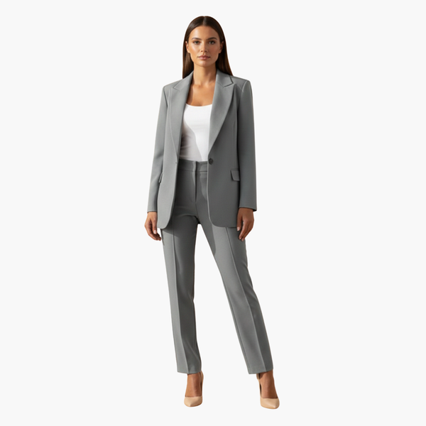 Women's Notched Lapel Tailored Blazer and Pants Set