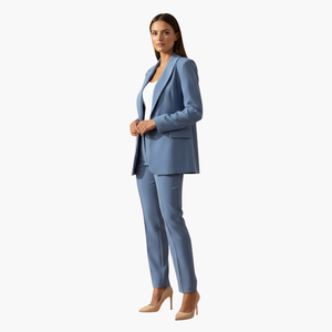 Women's Notched Lapel Tailored Blazer and Pants Set