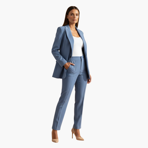 Women's Notched Lapel Tailored Blazer and Pants Set
