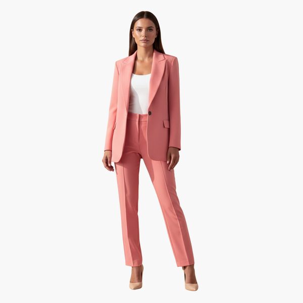 Women's Notched Lapel Tailored Blazer and Pants Set