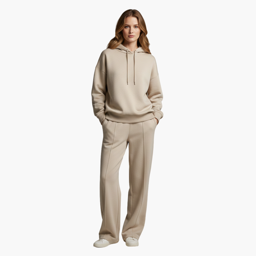 Women's Hoodie Tracksuit Set Wide Leg