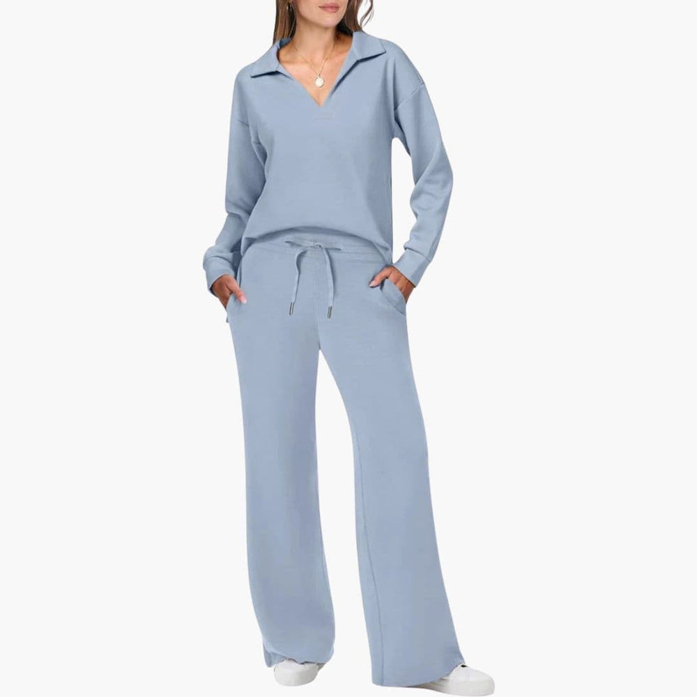 Elegant V-Neck Two-Piece Women's Set Stylish
