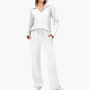 Elegant V-Neck Two-Piece Women's Set Stylish