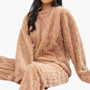 Women's Plush Fleece Pyjama Lounge Set