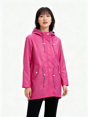 Abrigo de transición impermeable con capucha para mujer