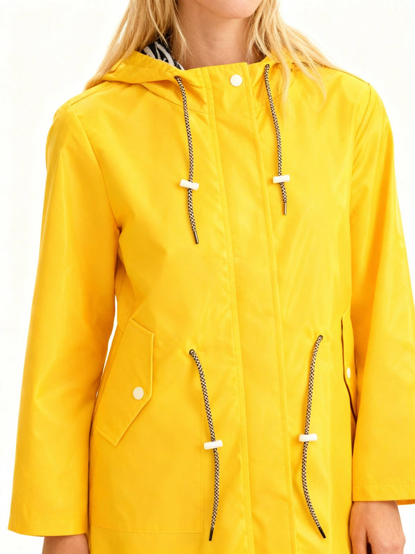 Abrigo de transición impermeable con capucha para mujer