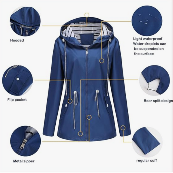 Women's Waterproof Jacket with Adjustable Hood
