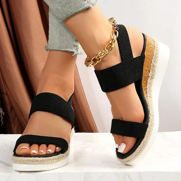 Women's Platform Sandals with Cross-Strap
