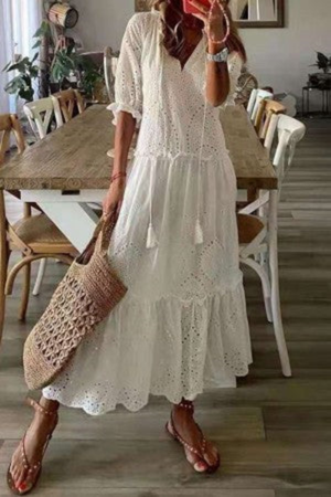 Women's Floral Print Maxi Dress with Relaxed Flowy Silhouette