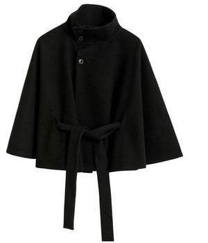 Elegant Women's Coat with Removable Belt and Relaxed Fit