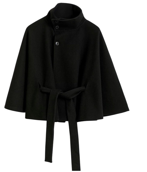 Elegant Women's Coat with Removable Belt and Relaxed Fit