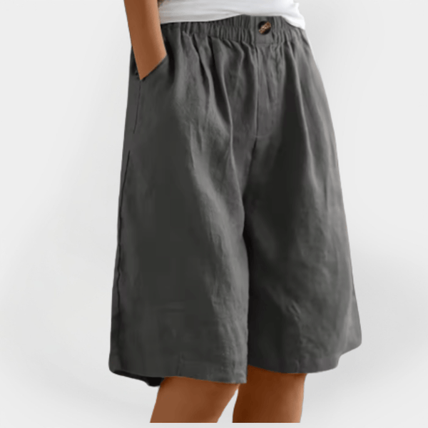 Pantalones cortos bermuda de mujer de talle alto con cintura elástica