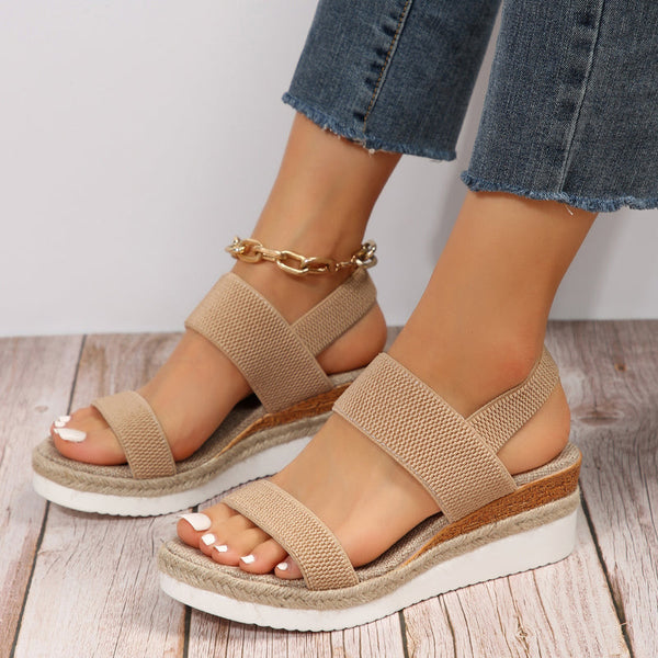 Women's Platform Sandals with Cross-Strap