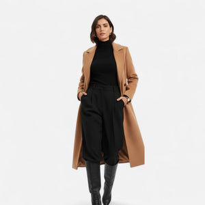 Elegant Double Breasted Long Trench Coat