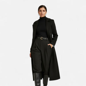 Elegant Double Breasted Long Trench Coat