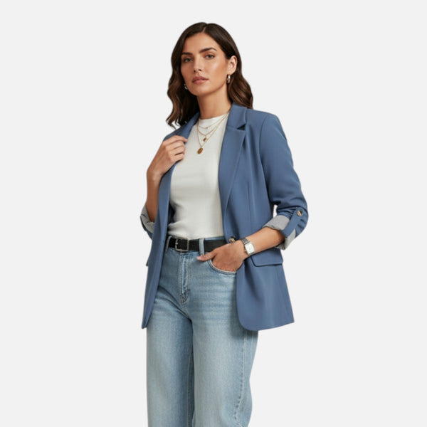 Relaxed Fit Casual Roll Sleeve Blazer
