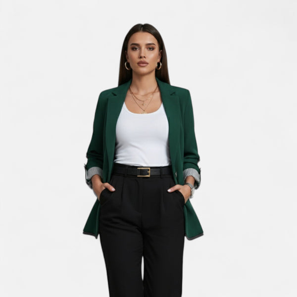 Relaxed Fit Casual Roll Sleeve Blazer