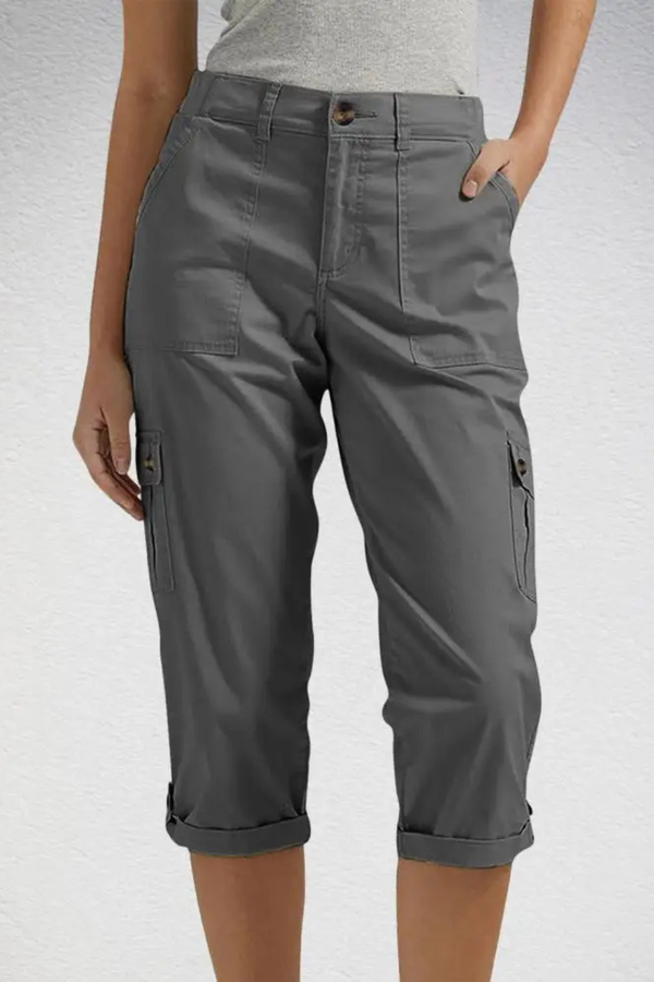 Pantalones Cortos Cargo para Mujer con Dobladillo Enrollado
