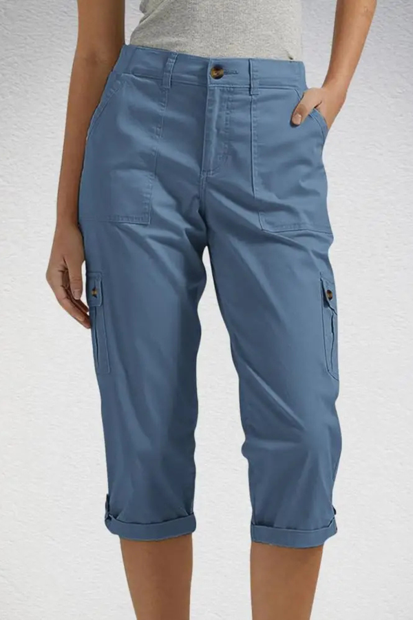 Pantalones Cortos Cargo para Mujer con Dobladillo Enrollado
