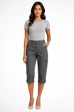 Pantalones Cortos Cargo para Mujer con Dobladillo Enrollado