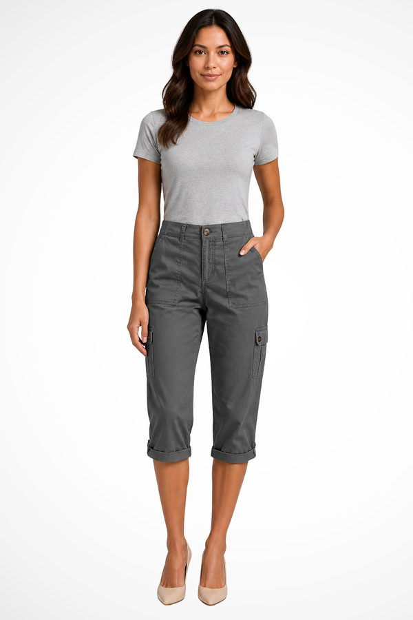 Pantalones Cortos Cargo para Mujer con Dobladillo Enrollado