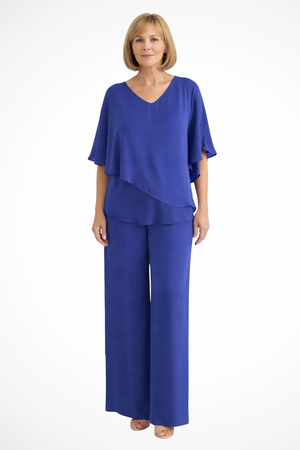 Conjunto de dos piezas para mujer con pantalones anchos y fluidos para estar en casa