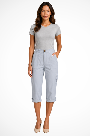 Pantalones Cortos Cargo para Mujer con Dobladillo Enrollado