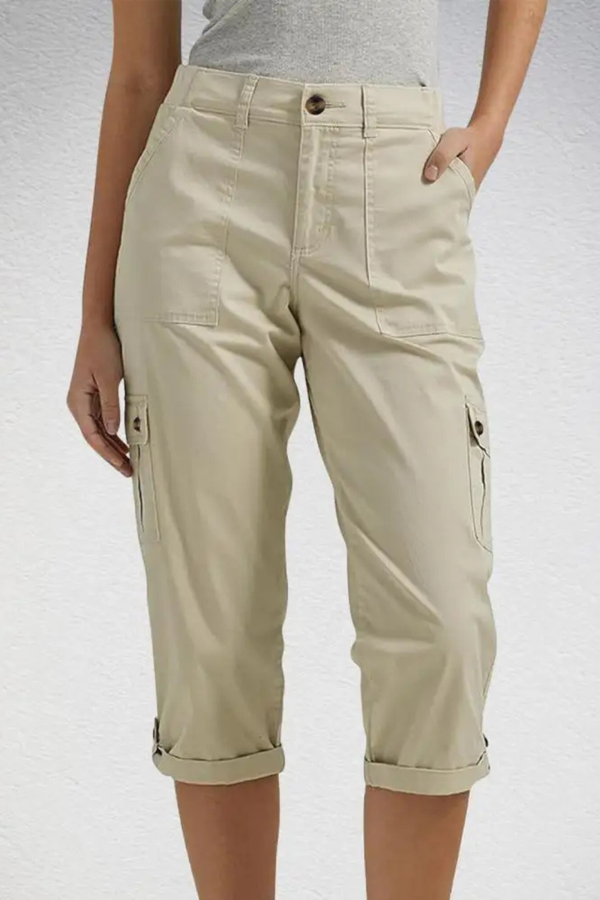 Pantalones Cortos Cargo para Mujer con Dobladillo Enrollado