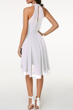 Women’s Halter Neck Cocktail Mini Dress with Ruffles