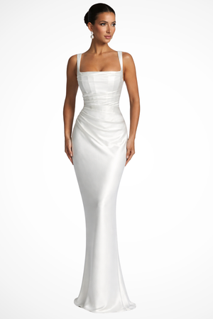 Women's Elegant Satin Mermaid Evening Gown