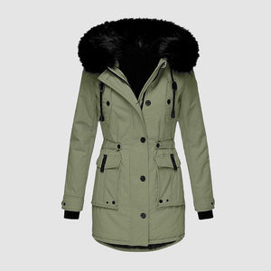 Women's Winter Parka with Faux Fur Hood