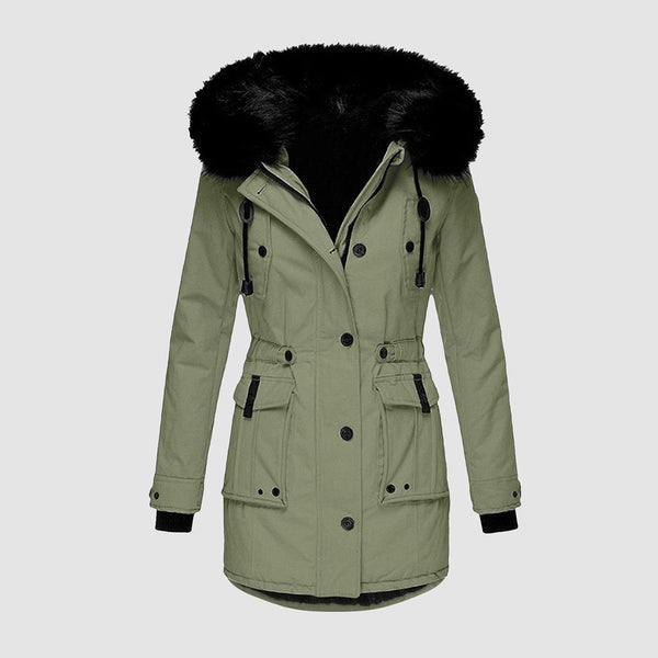 Women's Winter Parka with Faux Fur Hood