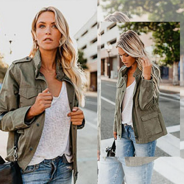 Stylish Intermediate Jacket with Functional Pockets for Autumn