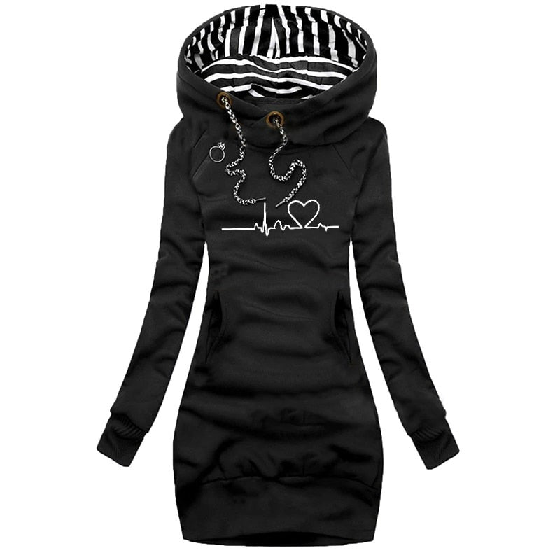 Vestido chaqueta de invierno con capucha para mujer