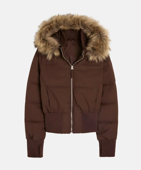 Women's Quilted Winter Jacket Removable Hood