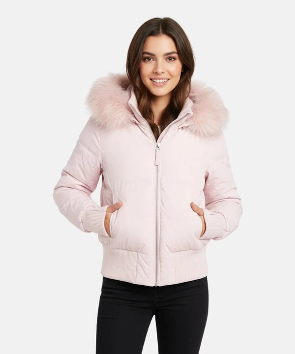 Women's Quilted Winter Jacket Removable Hood