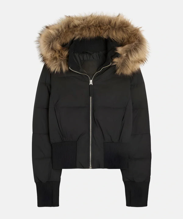 Women's Quilted Winter Jacket Removable Hood