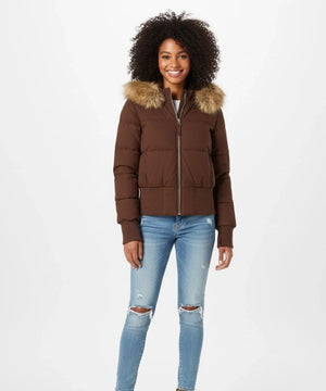Women's Quilted Winter Jacket Removable Hood