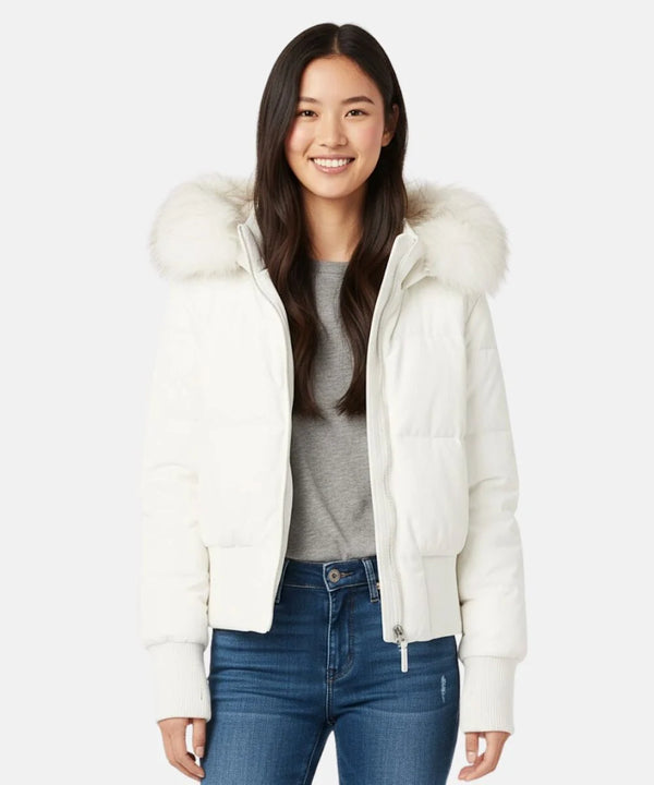 Women's Quilted Winter Jacket Removable Hood