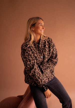 Leopard Print Women’s Relaxed Fit Bomber Jacket