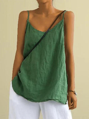 Lightweight Linen Spaghetti Strap Top
