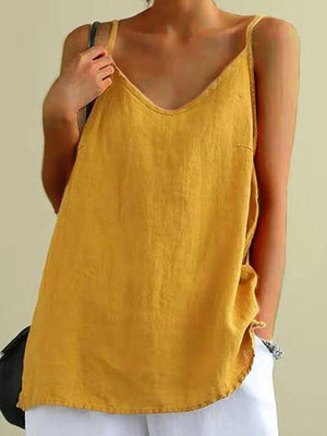 Lightweight Linen Spaghetti Strap Top