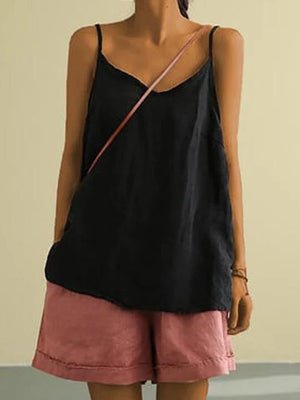 Lightweight Linen Spaghetti Strap Top
