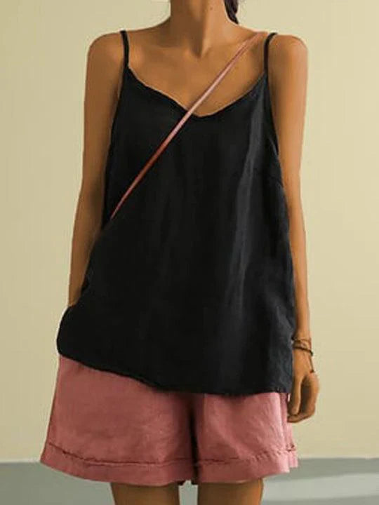Lightweight Linen Spaghetti Strap Top